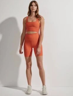 Varley Let's Move Rib Ryan Bra - Orange Rust -Outlet Elevate Activewear Store varley lets move rib ryan bra orange rust VAR01353 8