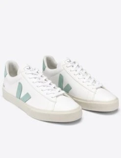 Veja Campo Leather - White Matcha -Outlet Elevate Activewear Store veja campo leather trainers white matcha CP052485 2