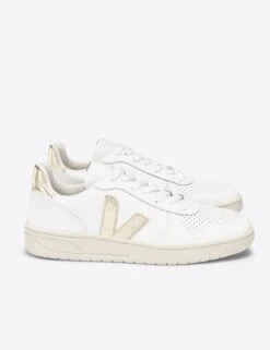 Veja V-10 Leather - White Platine -Outlet Elevate Activewear Store veja v 10 leather trainers white platine VX022490 4