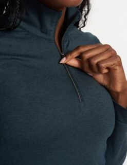 Vuori Halo Essential 1/2 Zip - Beryl Heather -Outlet Elevate Activewear Store vuori halo essential 1 2 zip beryl heather VW284HBE 4